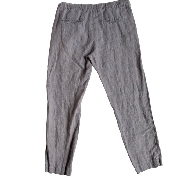 Mango Basics 100% Linen Drawstring Pull On Pants (Gray) - Size Small - Picture 7 of 12